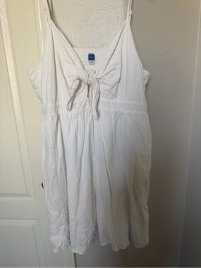 Old Navy White Tie-Front Spaghetti Strap Dress